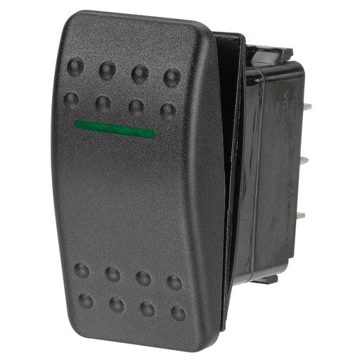 Narva Rocker Switch Sealed 12V 20A Green LED On Off 63113BL