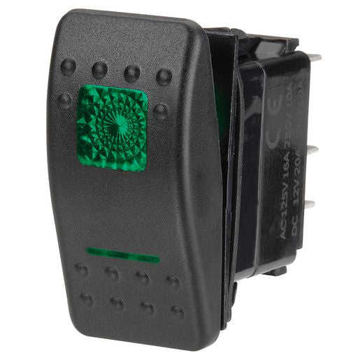 Narva Switch Rocker Illuminated On Off Green 63124BL