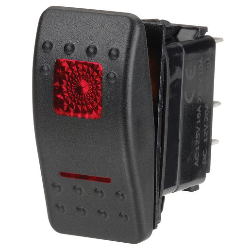 Narva Switch Rocker Illuminated On Off Red 63125BL