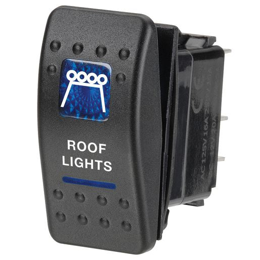 Narva Rocker Switch Roof Lights 12V Blue LED 63146BL