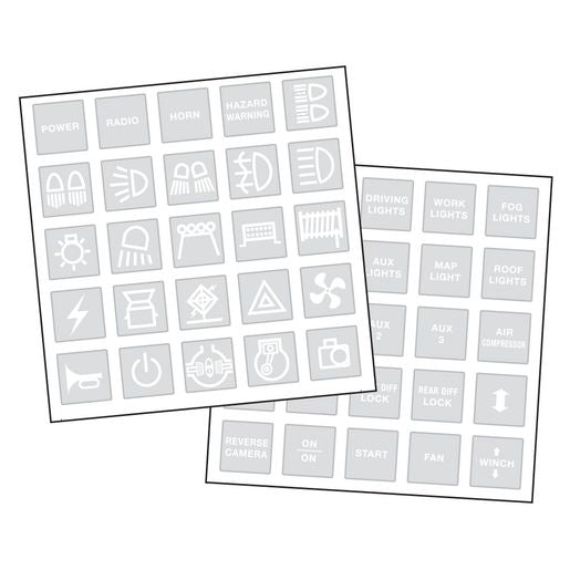 Narva 4WD Sticker Set White (50Pk) 63175BL
