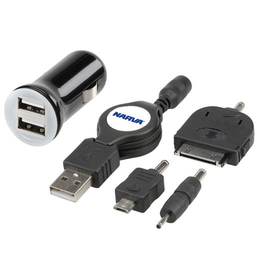 Narva Twin USB Power Adaptor Kit 12-24V 81054BL