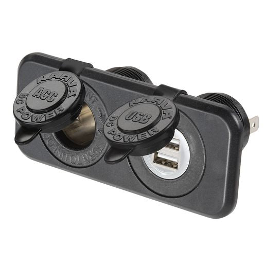 Narva Twin Socket With USB Dual Socket HD 81144BL