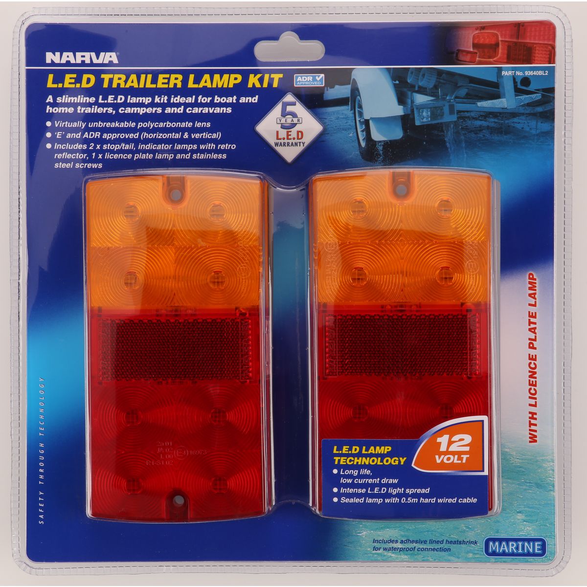 Narva LED Model 36 Slimline Trailer Lamp Kit 12V Blister Twin Pack 93640BL2