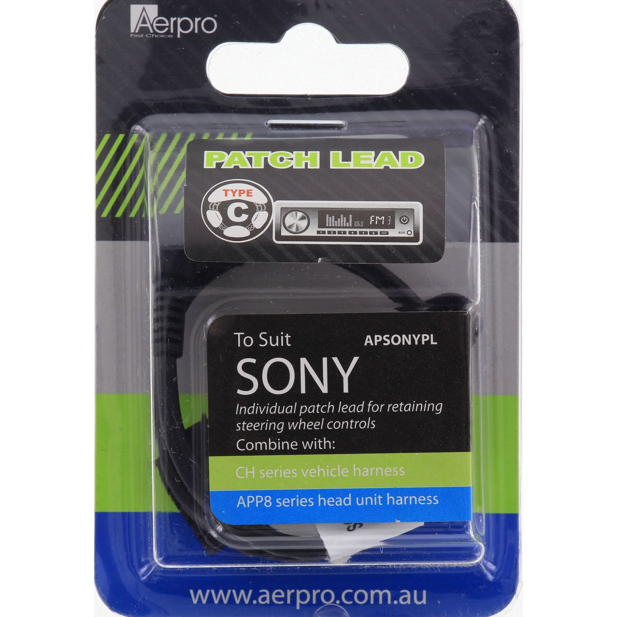 Aerpro Patch Lead fits Sony Control Harness Type C