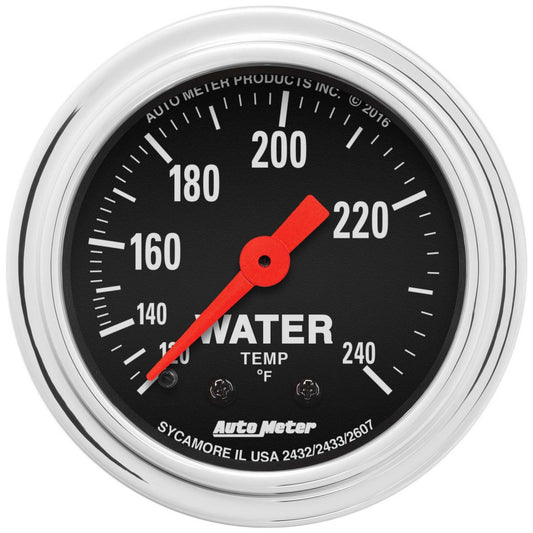 Autometer Trad Chrome 2-1/16in Water Temp Gauge 120-240F Mechanical AU2432