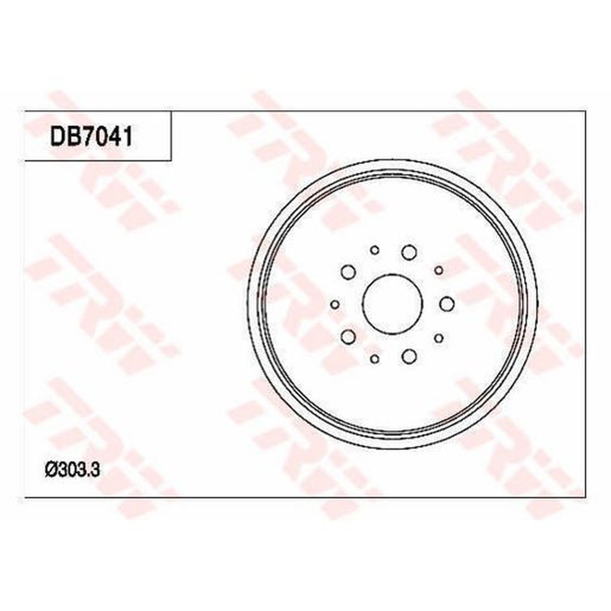 TRW Drum Brake Single 303.3mm DB7041