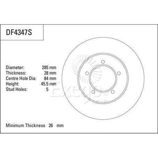 TRW Brake Rotor 285mm Front DF4347S