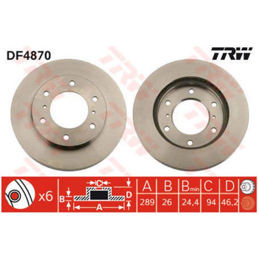 TRW Brake Rotor Front DF4870S