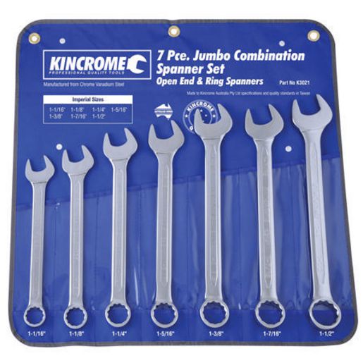 Kincrome Spanner Set Jumbo Combination 7pc Imperial K3021