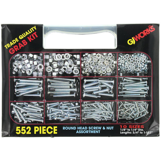 GJ Works Round Head Screws & & Nuts Grab Kit 552pc GKA552