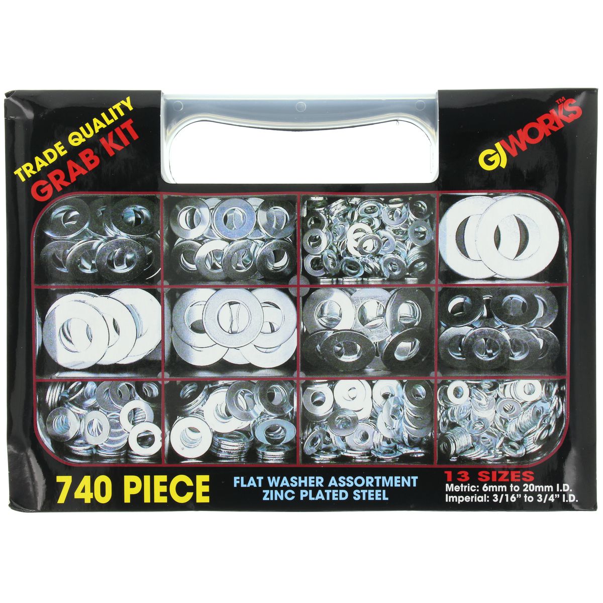 GJ Works Flat Washer Grab Kit 740pc GKA740