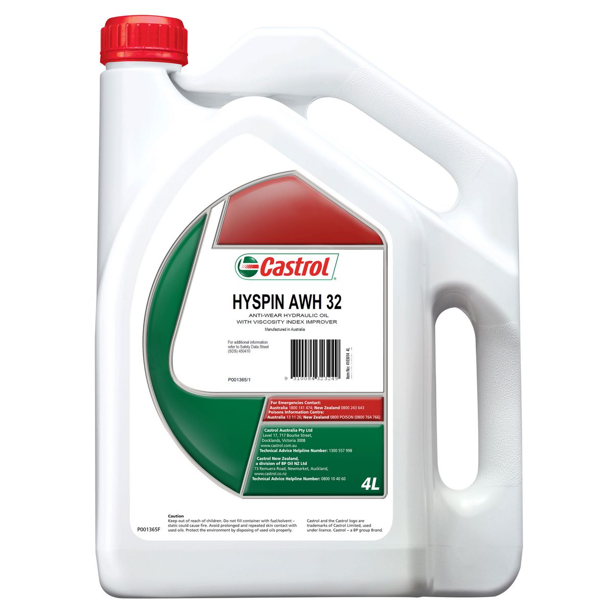 Castrol Hyspin Hydraulic Oil ISO 32 AWH 4L 4103014