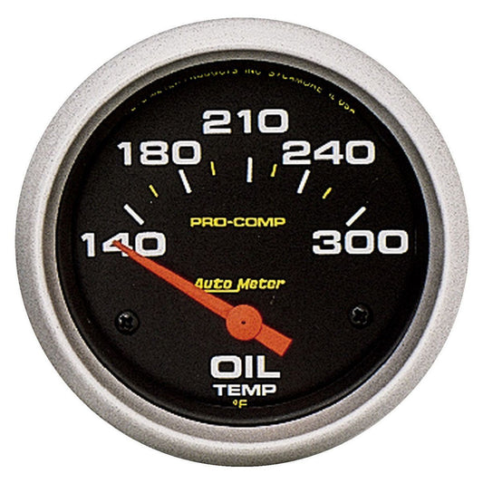 Autometer Pro-Comp 2-5/8in Oil Temp Gauge 140-300F Short Sweep Electric AU5447