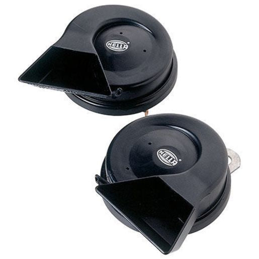HELLA Horn Twin Tone Scroll Set Of 2 Black 6005