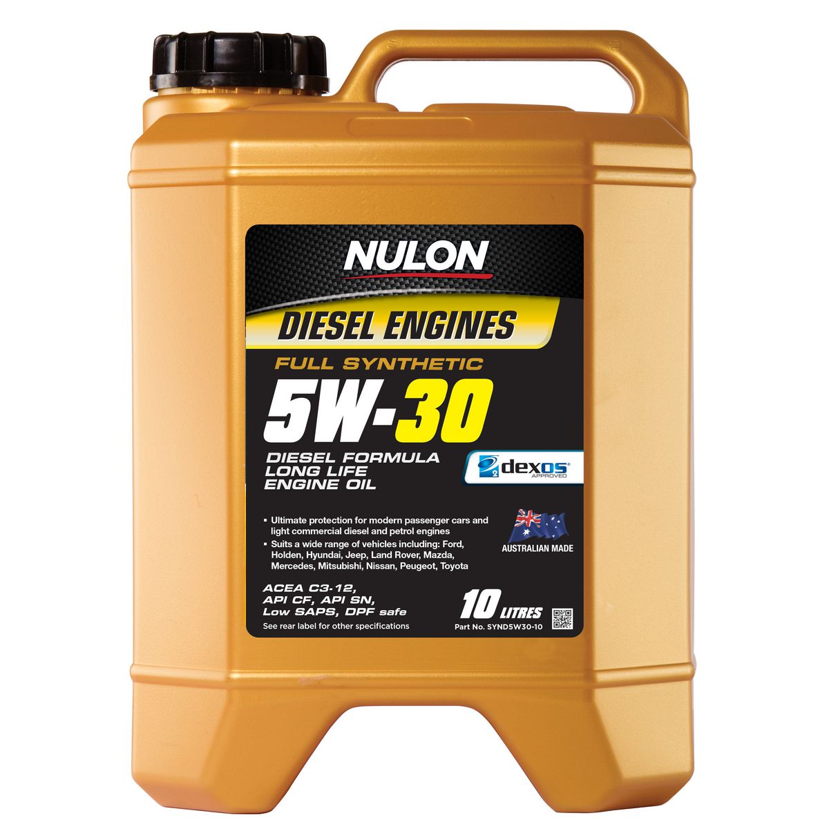 Nulon Full Synthetic Diesel Formula Long Life Engine Oil 5W-30 10L