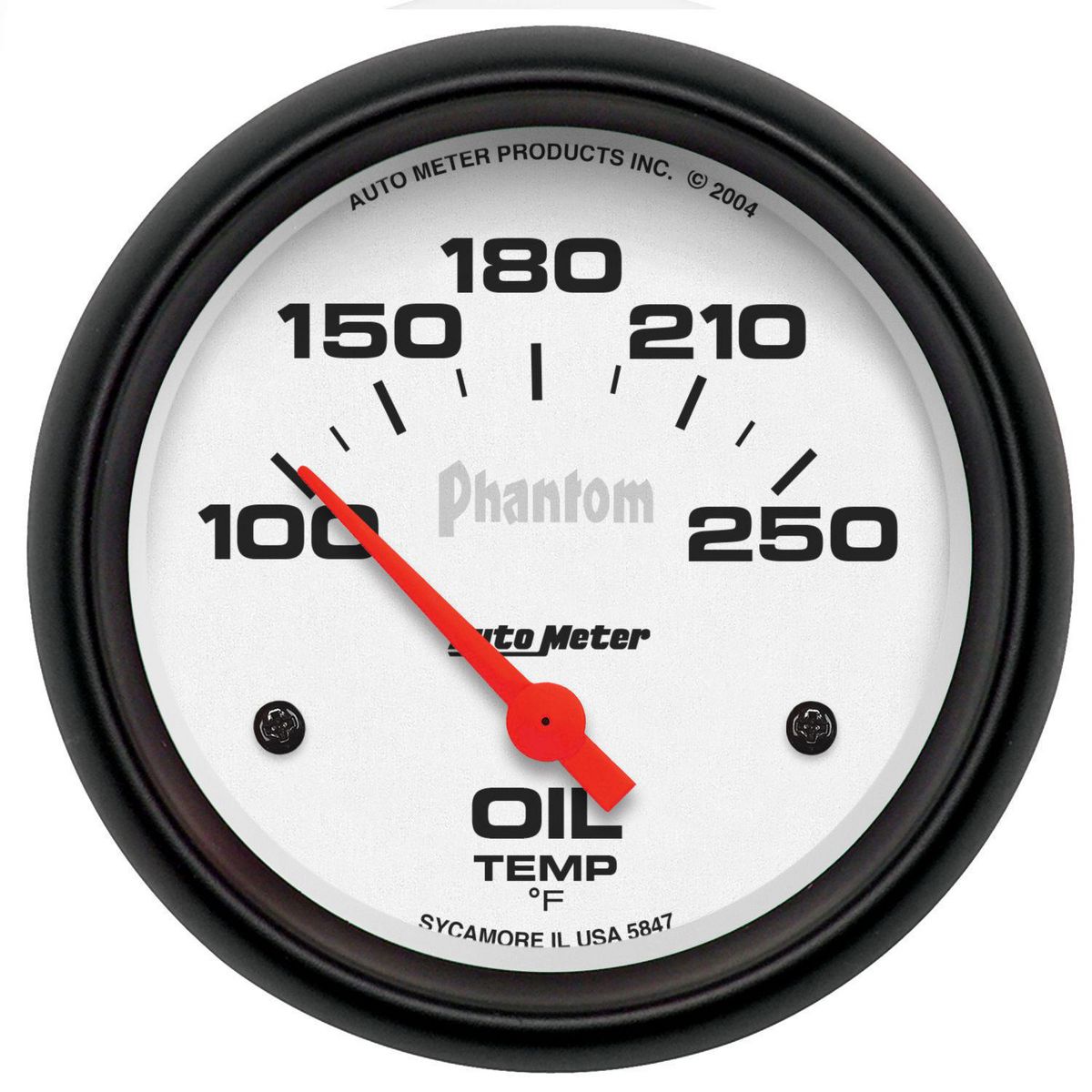 Autometer Phantom 2-5/8in Oil Temp Gauge 100-250F Short Sweep Electric AU5847