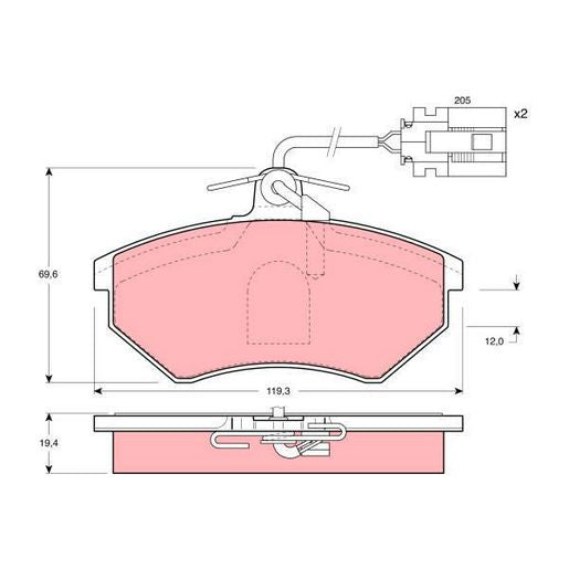 TRW Cotec Brake Pad Set Front GDB1057