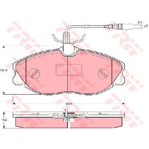TRW Cotec Brake Pad Set Front GDB1259