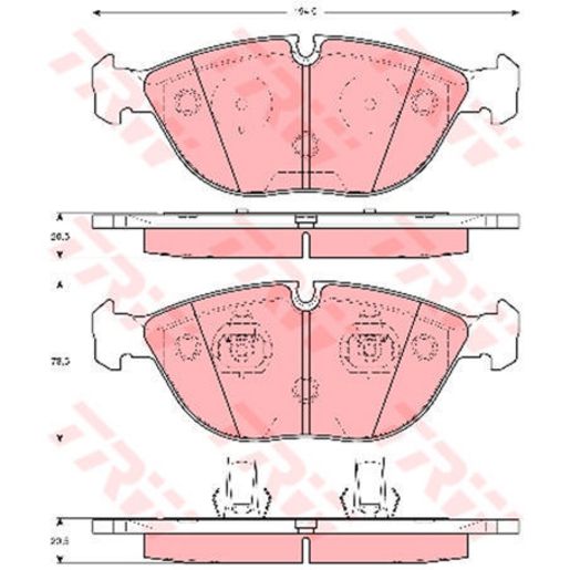 TRW Cotec Brake Pad Set Rear GDB1285