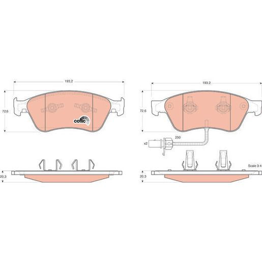 TRW Cotec Brake Pad Set GDB1553