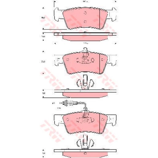 TRW Cotec Brake Pad Set With Sensor GDB1671