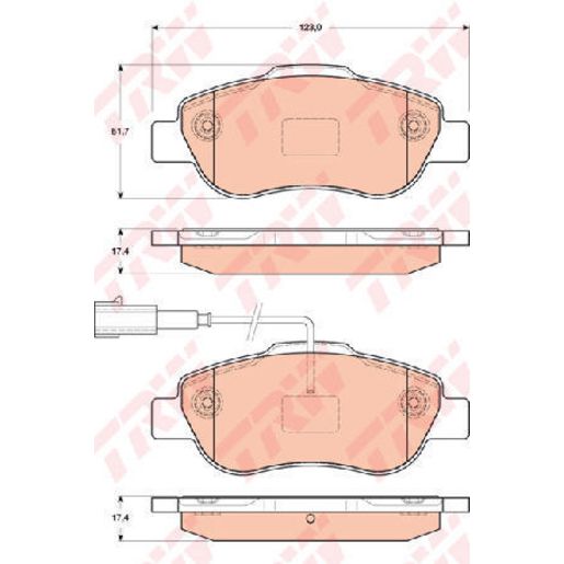 TRW Cotec Brake Pad Set Front GDB1746