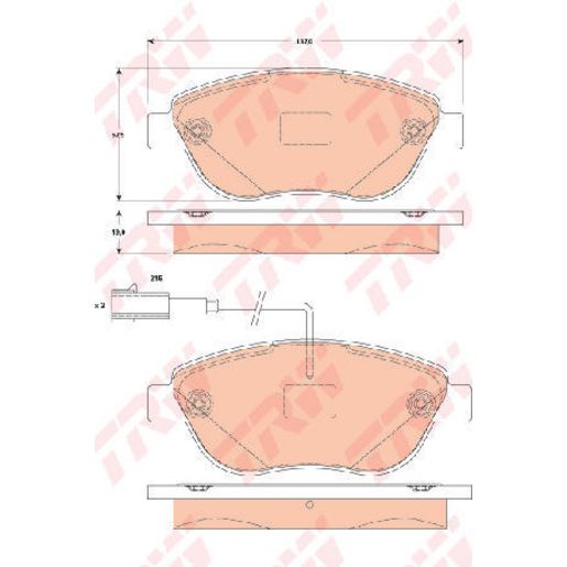 TRW Brake Pad Set With Sensor GDB1829