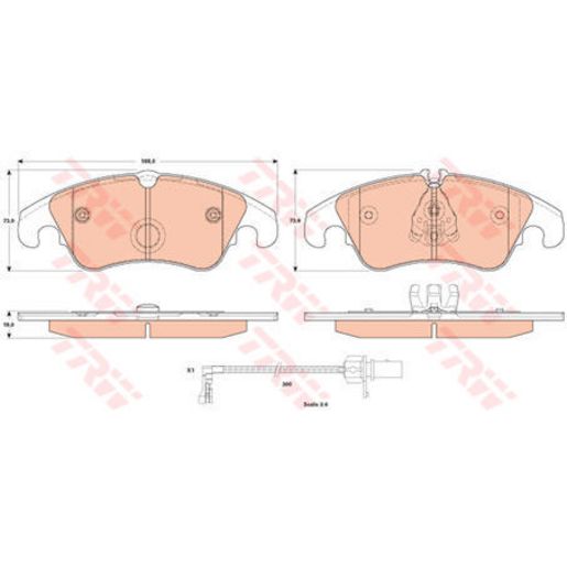 TRW Brake Pad Set With Sensor GDB1908