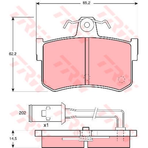 TRW Cotec Brake Pad Set Rear GDB486