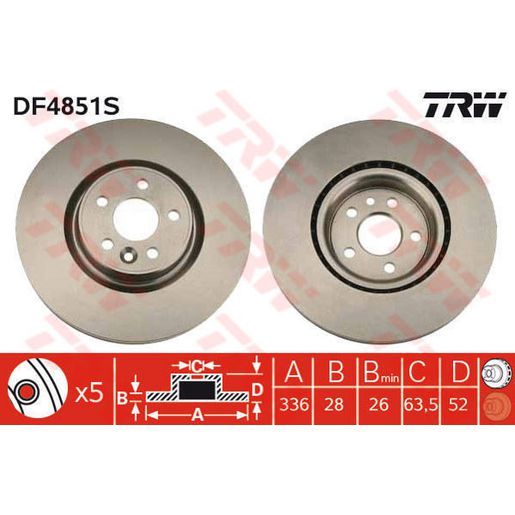 TRW Brake Rotor Front DF4851S