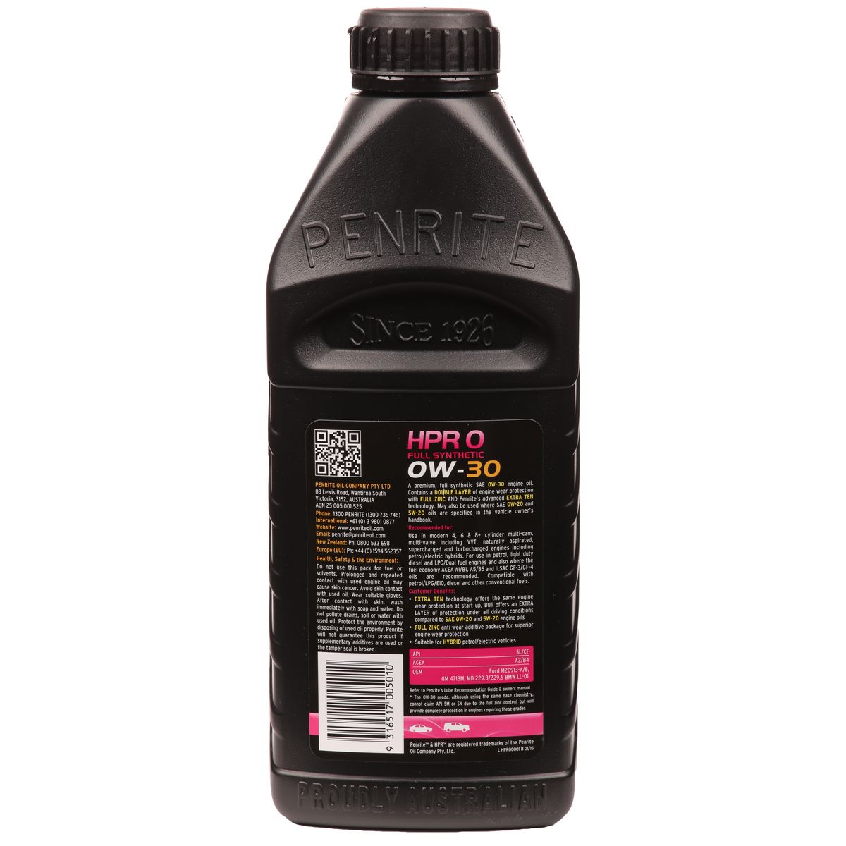 Penrite HPR 0 0W-30 Engine Oil 1L