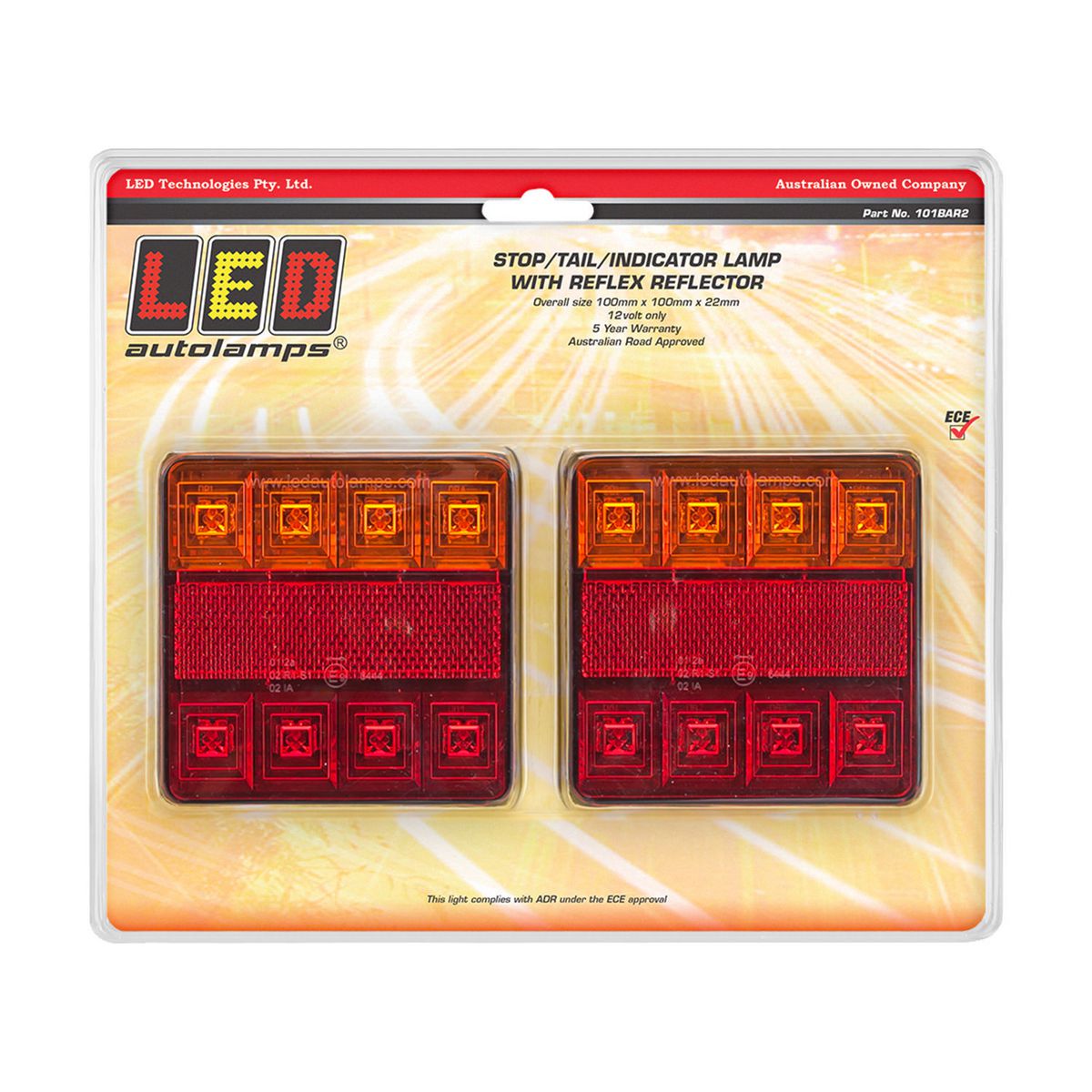 LED Autolamps Stop/Tail/Indicator Light LED 12V 101BAR2