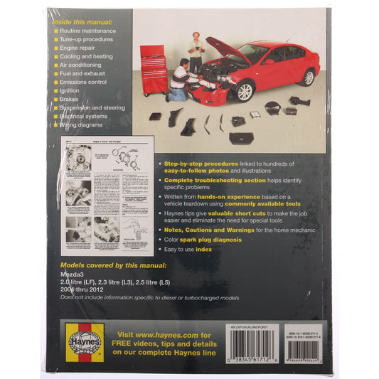 Haynes Repair Manual Suits Mazda 3 04-12 61712