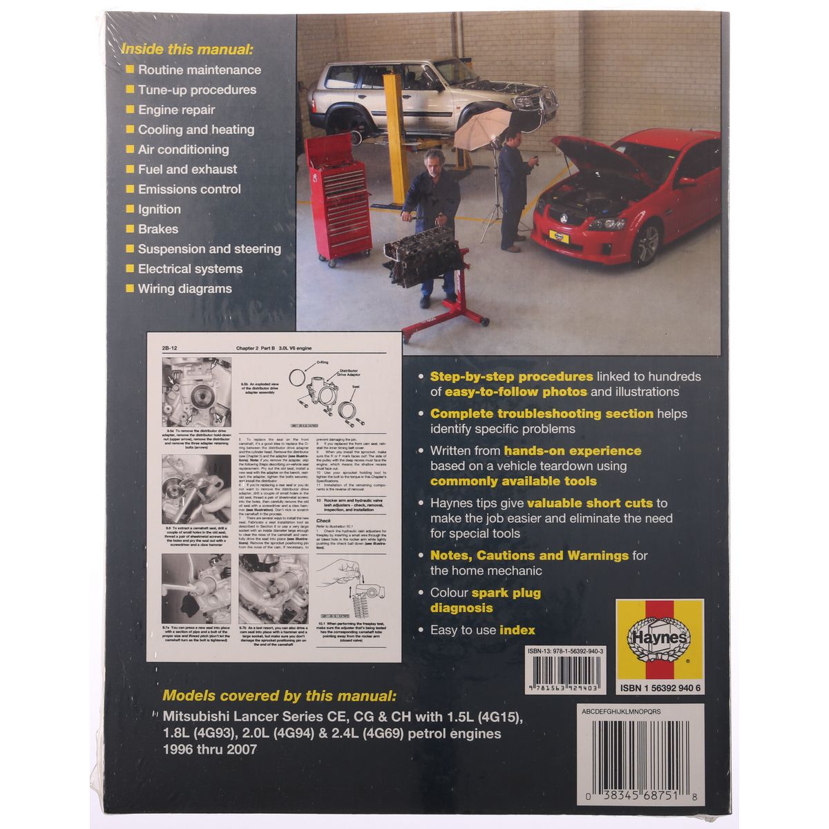 Haynes Repair Manual Suits Mitsubishi Lancer 96-07 68751