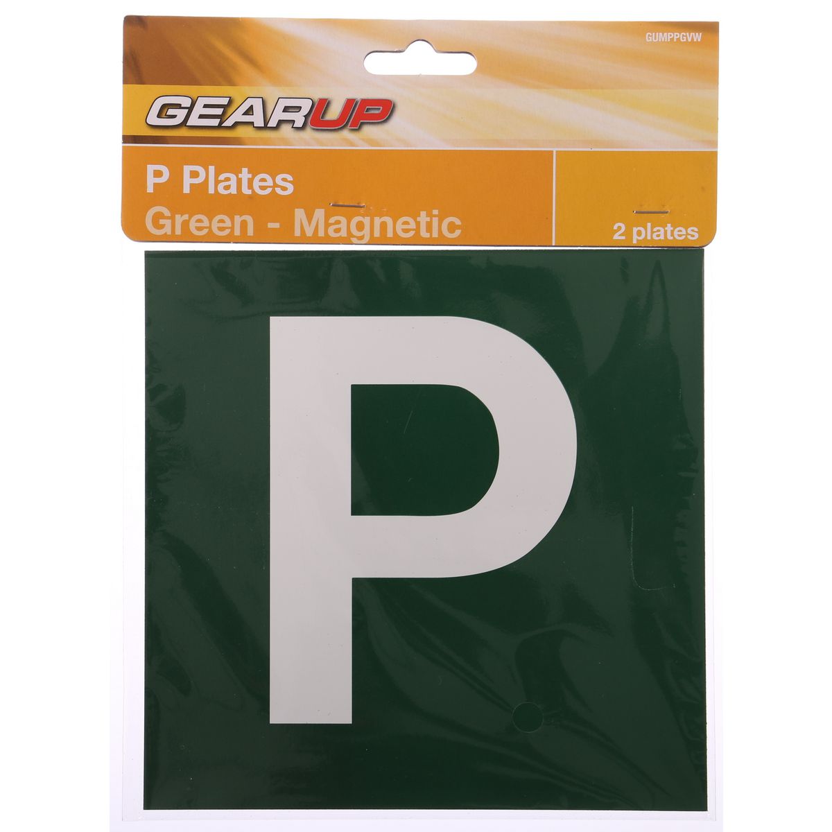 Gearup Magnetic Probationary Plate Set Green GUMPPGVW