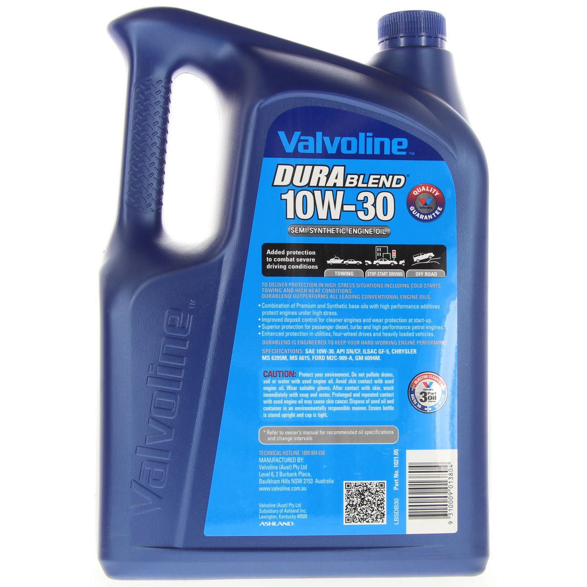 Valvoline Semi Synthetic DuraBlend Engine Oil 10W-30 5L 1021.05