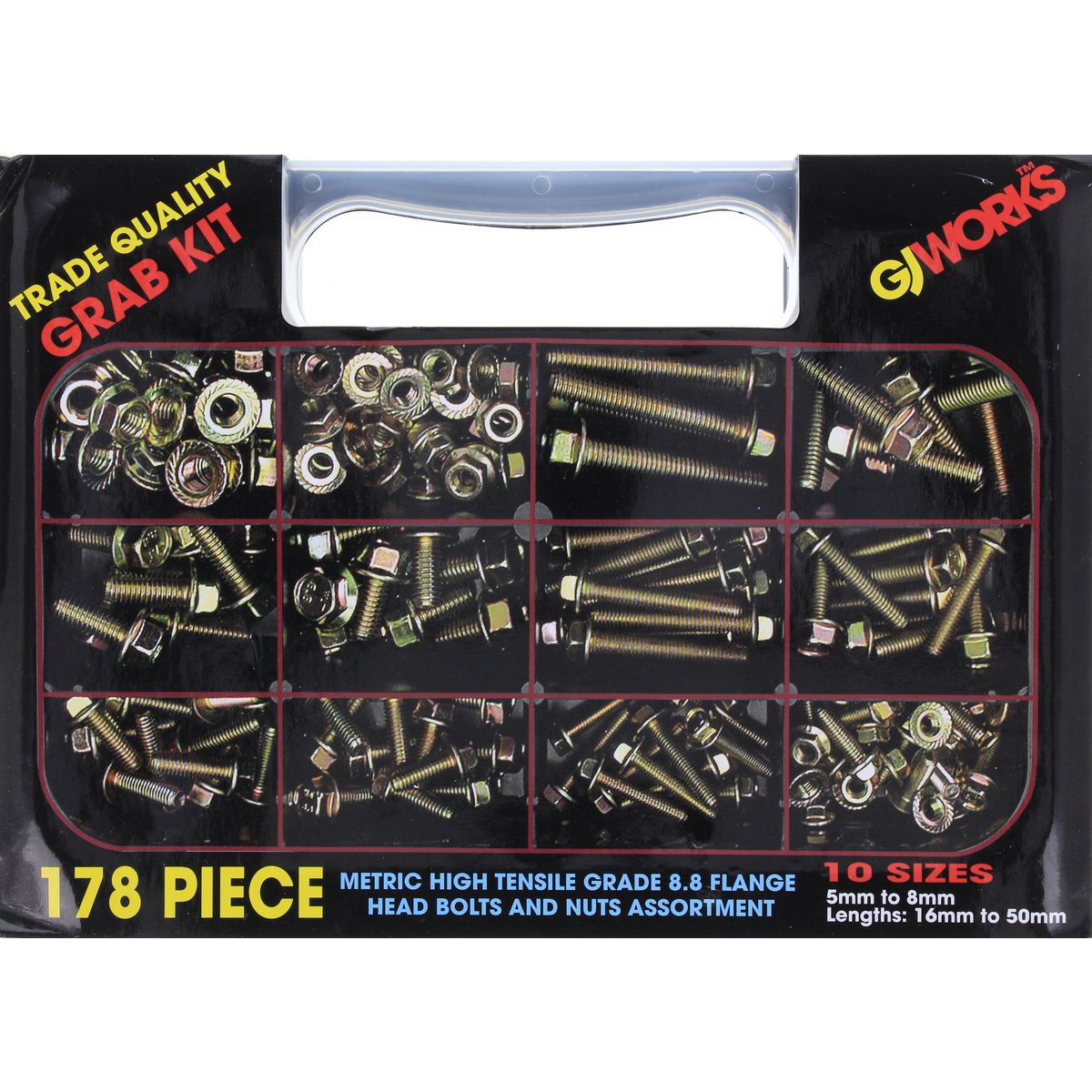 GJ Works Flange Bolts & Nuts Grab Kit 179pc GKA179