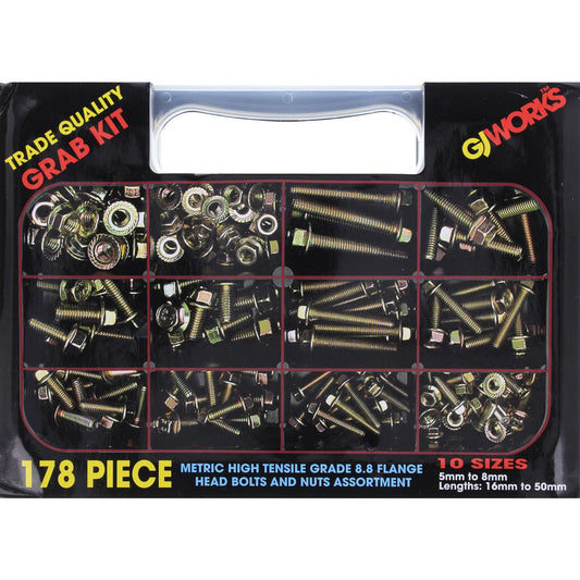 GJ Works Flange Bolts & Nuts Grab Kit 179pc GKA179