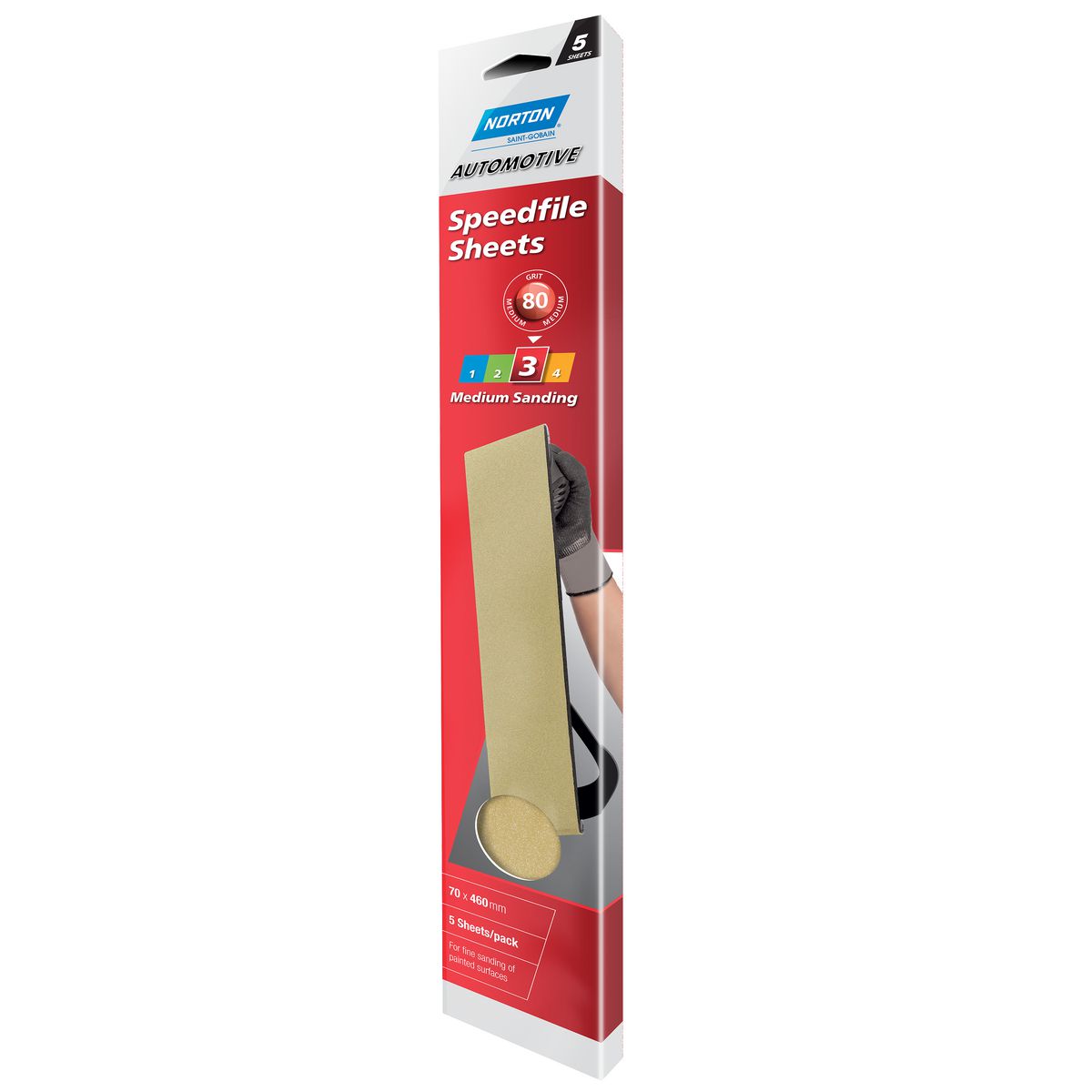 Flexovit Norton Adalox Sandpaper Sheet P80 70x460mm Medium 66623321774