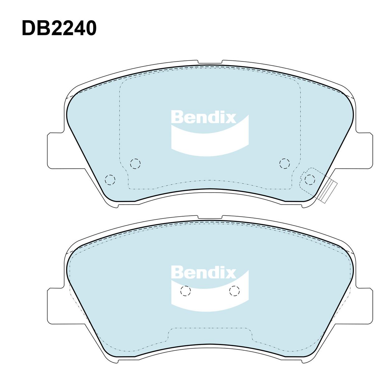 Bendix General CT Brake Pad Set Front DB2240 GCT