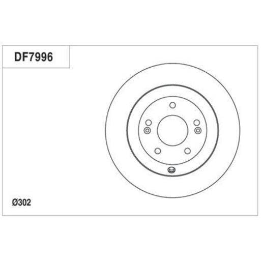 TRW Brake Rotor 302mm Rear DF7996S