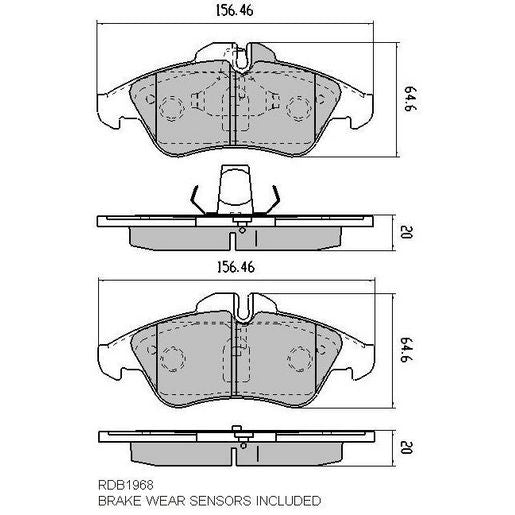 RDA GP Max Brake Pad Set Front RDB1968