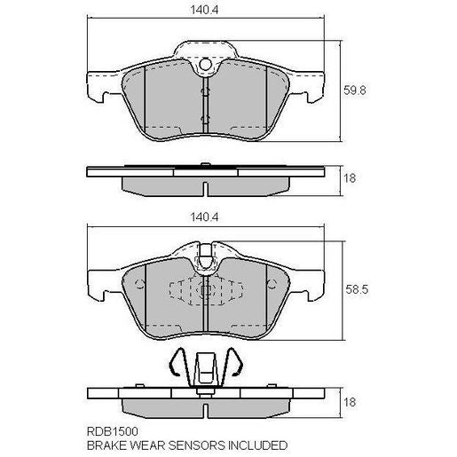 RDA GP Max Brake Pad Set Front RDB1500
