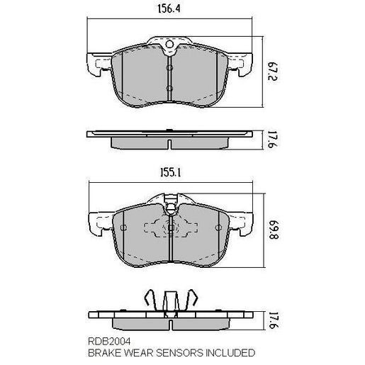 RDA GP Max Brake Pad Set Front RDB2004