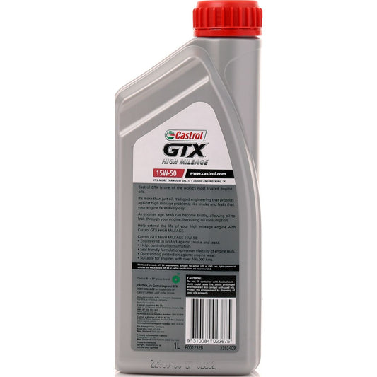 Castrol GTX High Mileage 15W-50 Engine Oil 1L 3383409