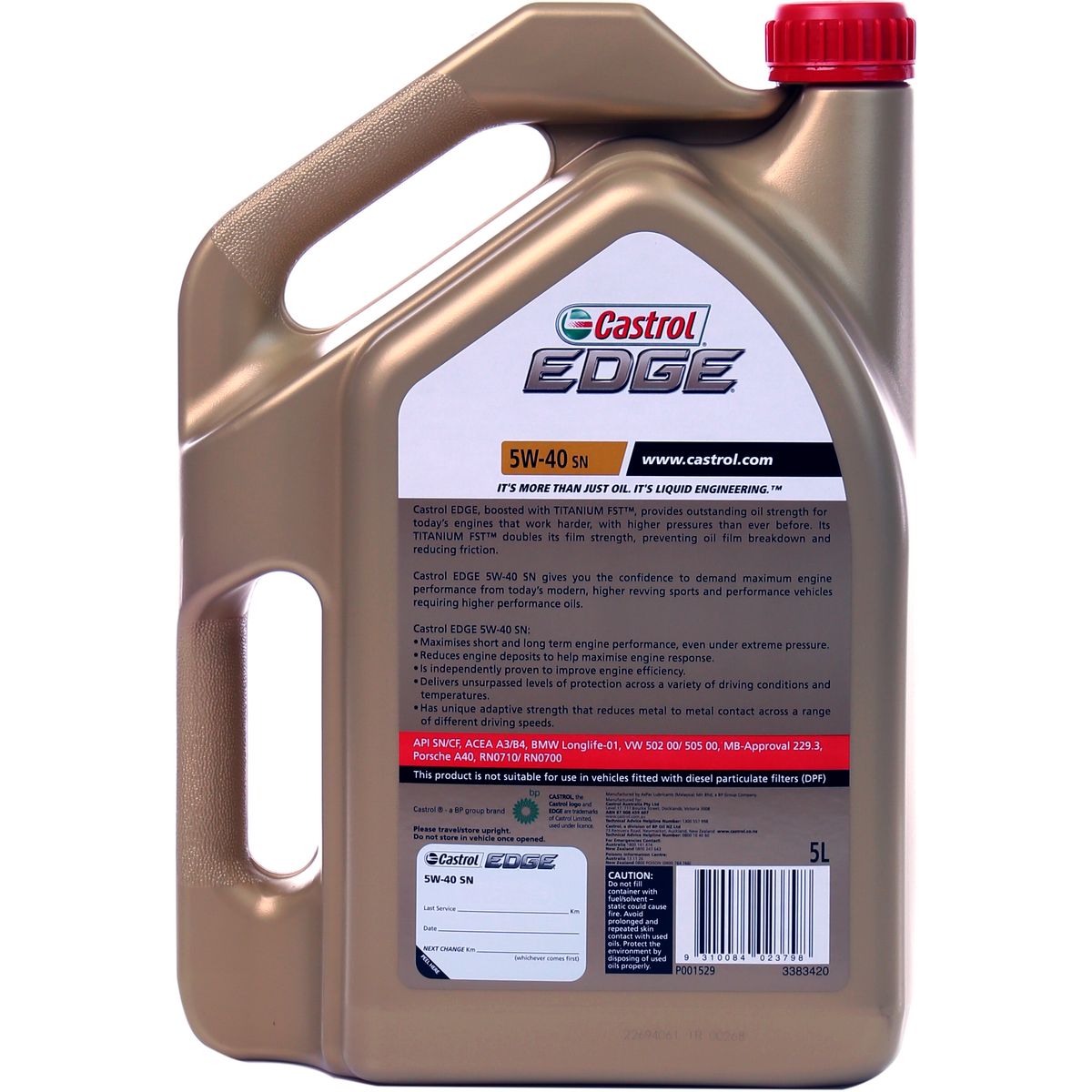 Castrol EDGE 5W40 SN Engine Oil 5L 3383420