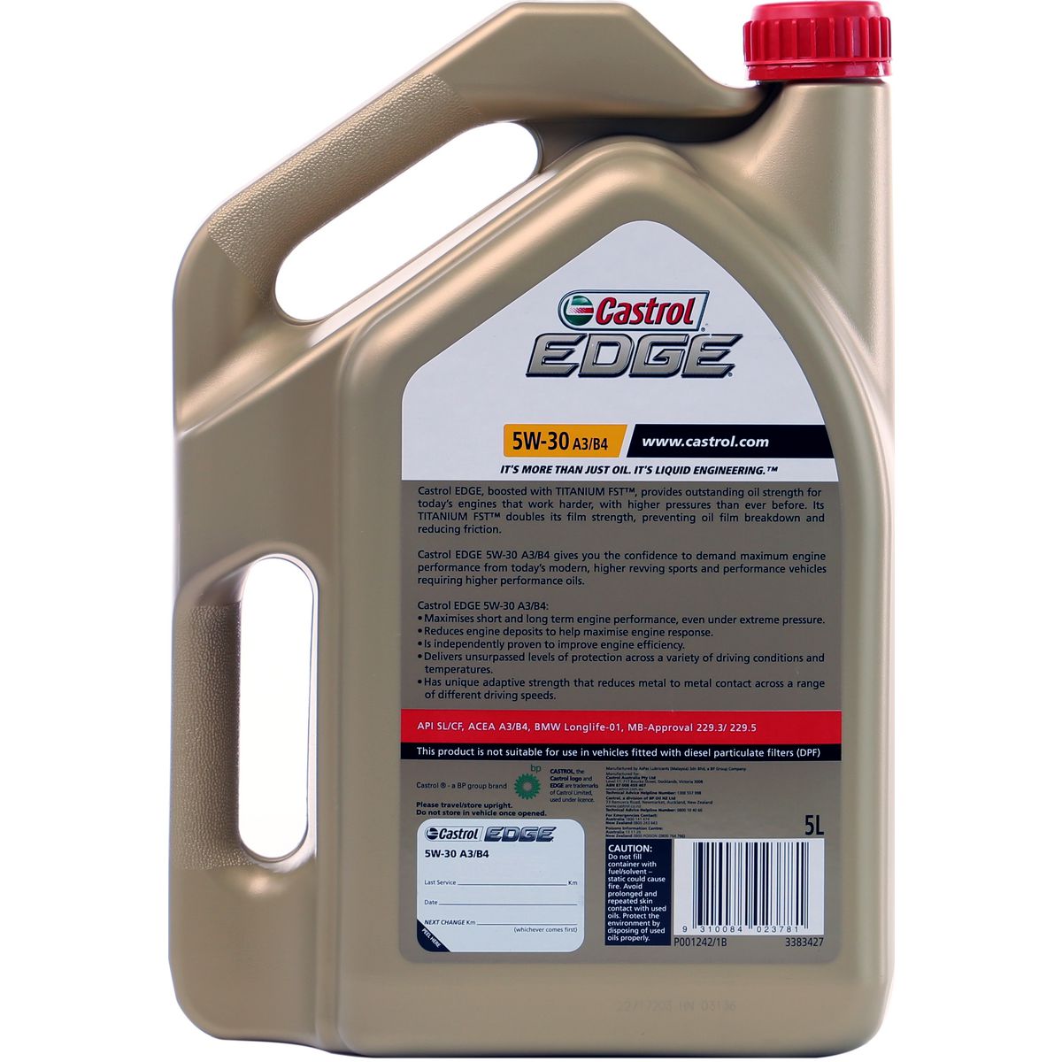 Castrol EDGE 5W30 A3 B4 Engine Oil 5L 3383427