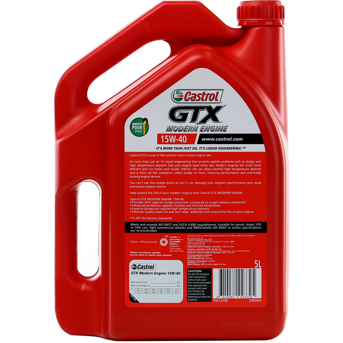 Castrol GTX Modern Engine 15W40 Engine Oil 5L 3383441
