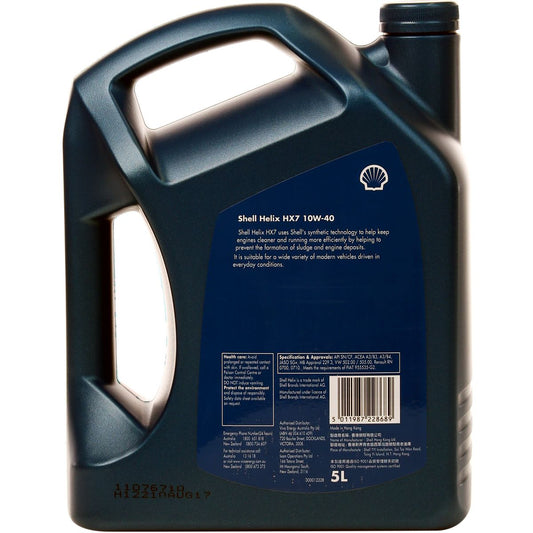 Shell Helix HX7 Engine Oil 10W40 SN/CF A3/B4 5L